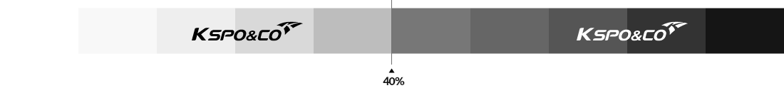 배경의 어두운정도가 40%이하면 CI색은 검은색, 40%를 초과하면 흰색 사용